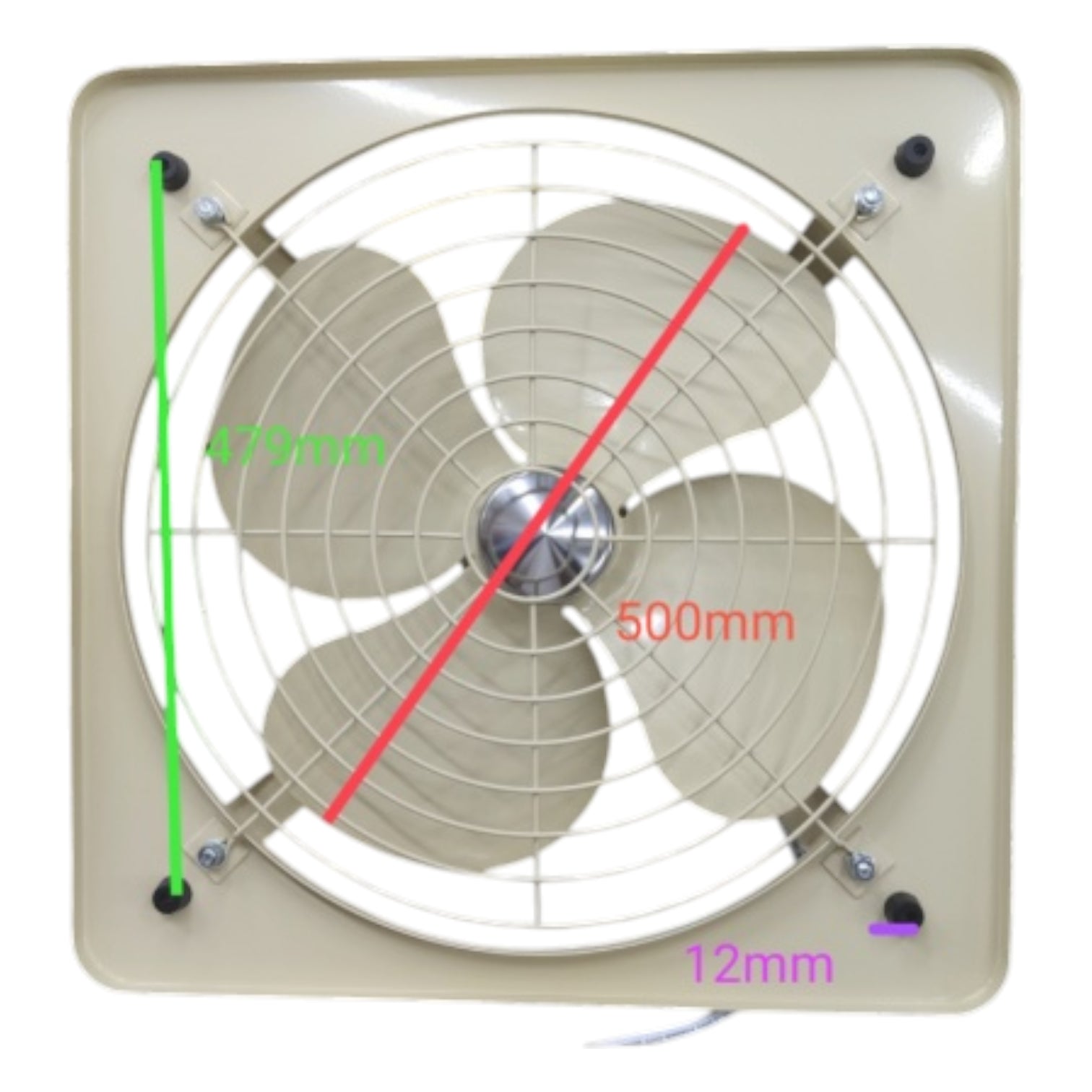 Tailee Exhaust Fan with 500mm Blades and 479mm Housing from Electx Electrical Supply