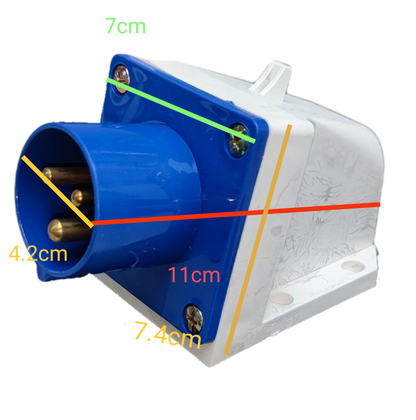 Grippes Electx Electrical Supply Power Plug with Blue Connector and White Housing for Safe Connections