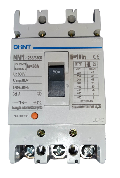 Chint NM1-125S/3300 Circuit Breaker 50A for Electx Electrical Supply applications