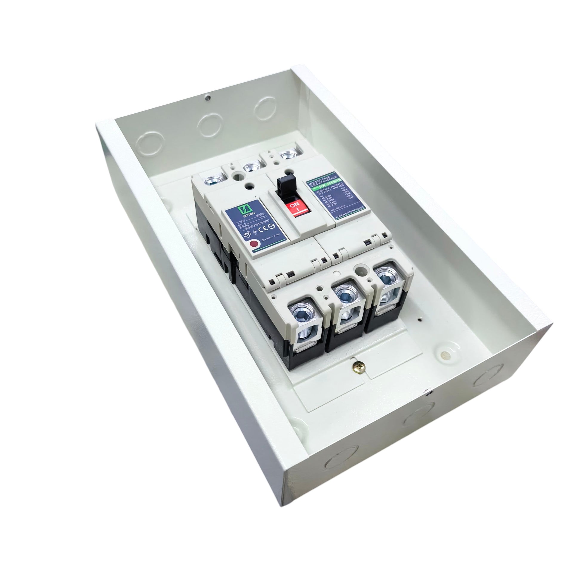 Koten Circuit Breaker in Enclosure for Safety with electx Electrical Supply Branding
