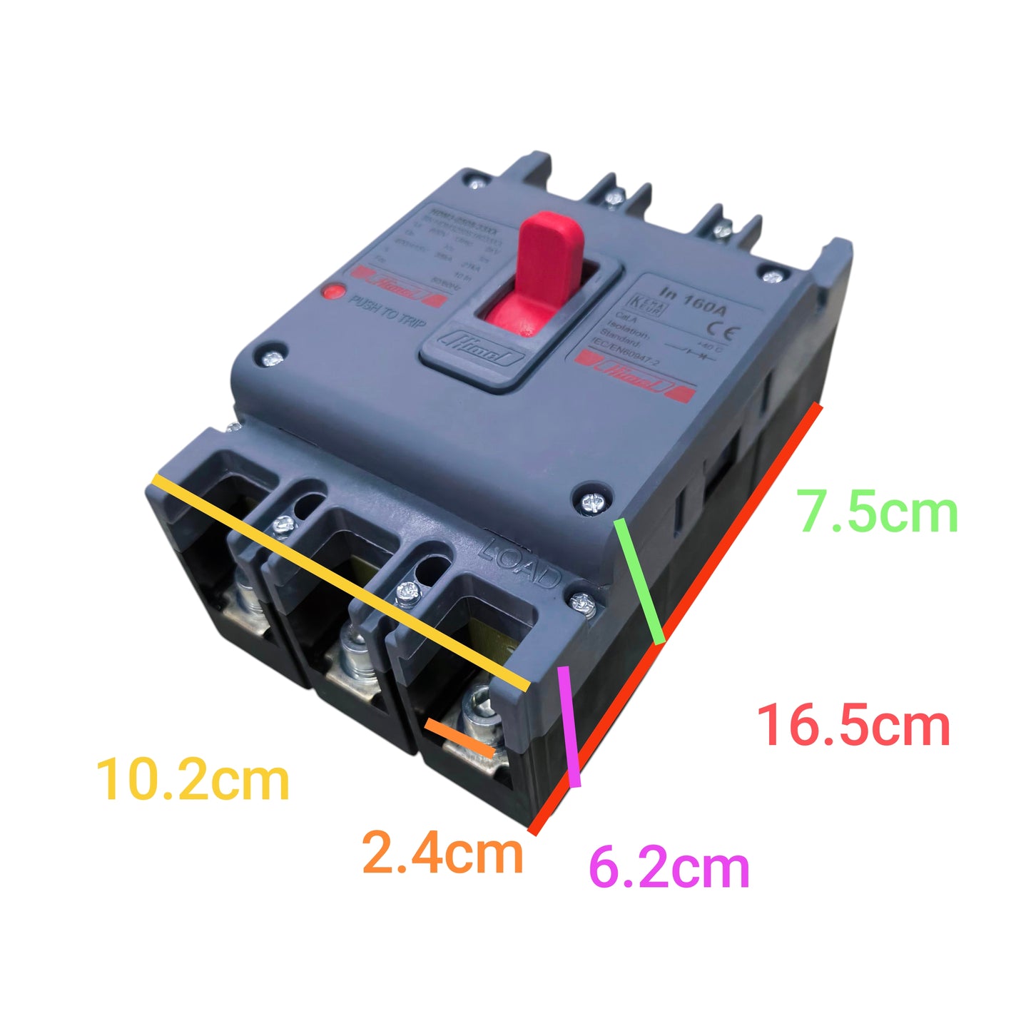 Himel Electx Electrical Supply Circuit Breaker with three poles and a red toggle switch
