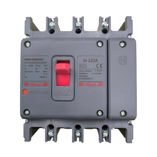 Himel HDM3 Series 225A Circuit Breaker with Push to Trip Button from Electx Electrical Supply