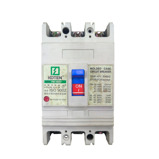 Koten Molded Case Circuit Breaker with a blue ON switch for electx Electrical Supply
