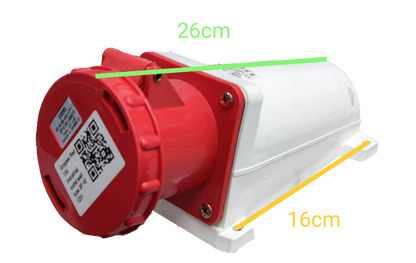 Grippes Electx Electrical Supply Power Point with Red Safety Cover and Measurement Indicators