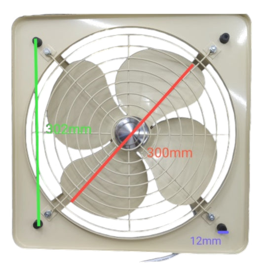 Tailee Electx Electrical Supply Ventilation Fan with 300mm Blades and 302mm Frame Dimensions