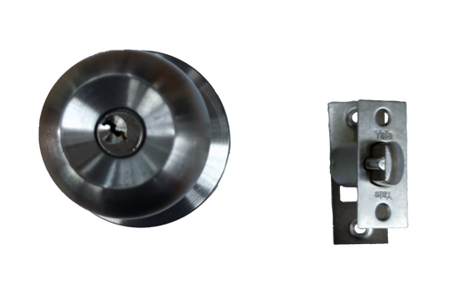 Yale Entrance Lockset Essential Series with brushed nickel finish for secure and stylish door access