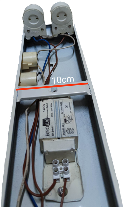 Eurolux 2x20W Fluorescent Fixture Box type lighting installation accessory with wiring and sockets