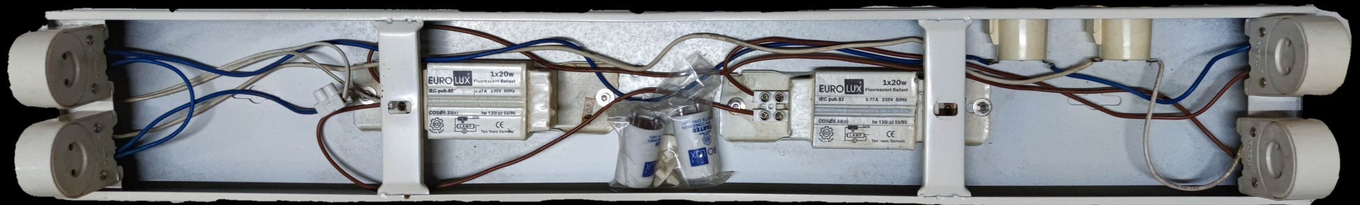 Eurolux 2x20W Fluorescent Fixture Box type lighting installation accessory with wiring and connectors