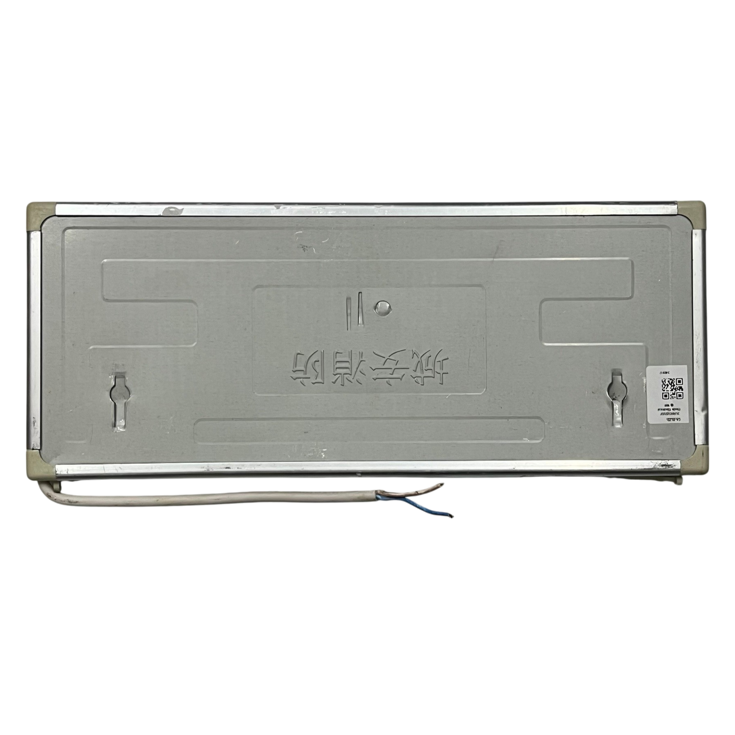 Back view of Exit Sign LED 3W 220V Green with metal casing and wiring for work and safety lighting