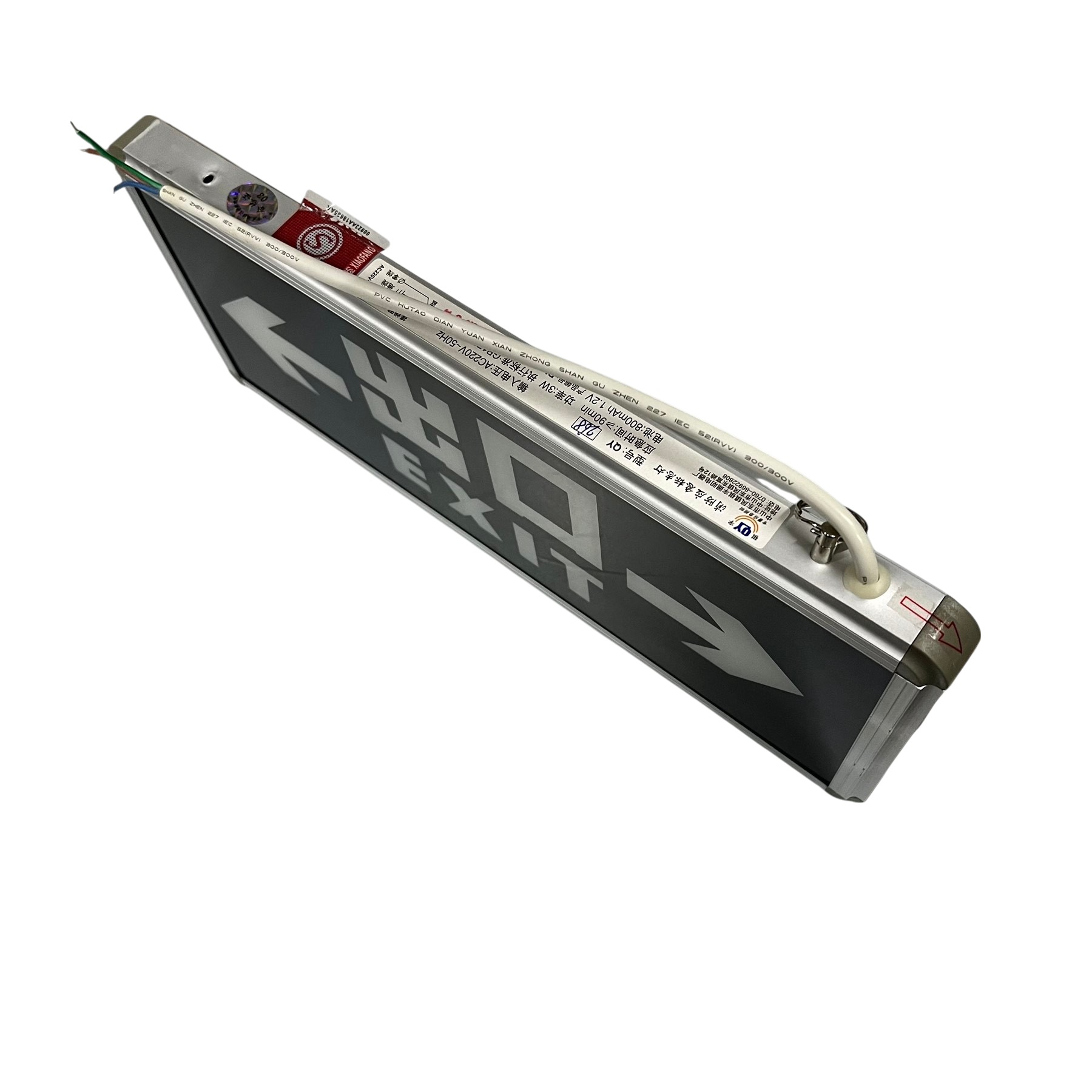 Exit Sign With Arrow Left and Right Green work and safety light with wiring and aluminum frame