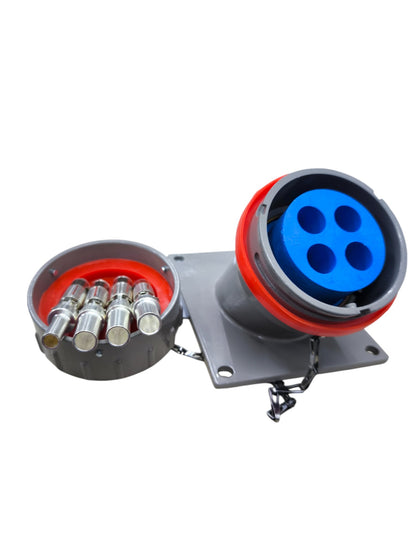 Grippes explosion proof industrial outlet with four terminals and secure mounting for safe electrical connections