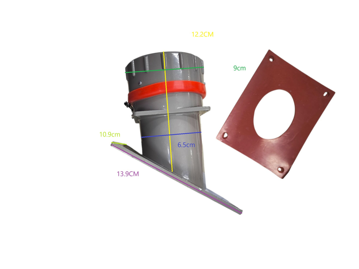 Grippes explosion proof industrial outlet with gray casing and mounting plate for secure electrical connections
