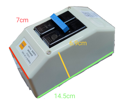 Royu 40A 2 Pole Circuit Breaker with PVC Enclosure RSB40A 40A Circuit Breaker with Housing