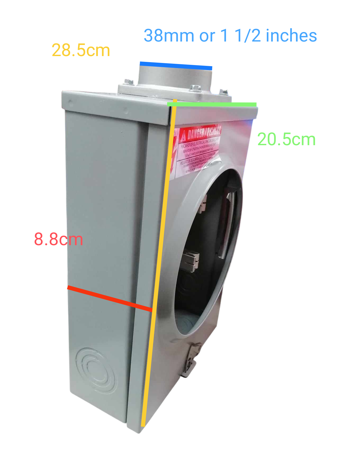 Cirtech KWH Meter Base (5 Jaws) Square Type 1 1/2 Inches Hub Size Max 200A