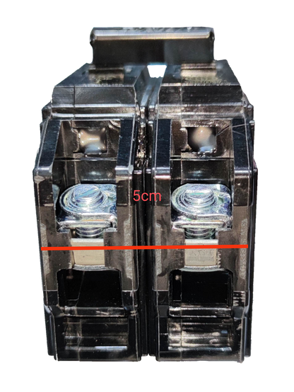 Royu 15A Circuit Breaker 2 Pole Single Phase 220V Bolt On with Mechanical Lugs RCBB15-60