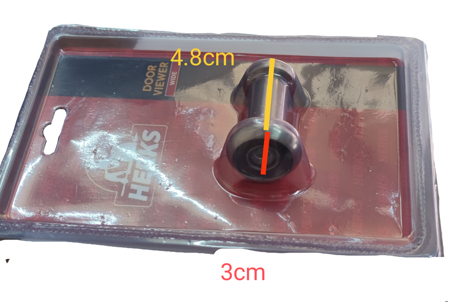 Door Viewer Wide 30 x 30 x 48 mm Satin Nickel, Peek Hole, Door Hole HD3001SN ( Herks) Peep Hole