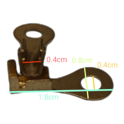 Ring Terminal 2.0mm wire 4mm Hole Size (10PCS) , Round Terminal 2.0mm