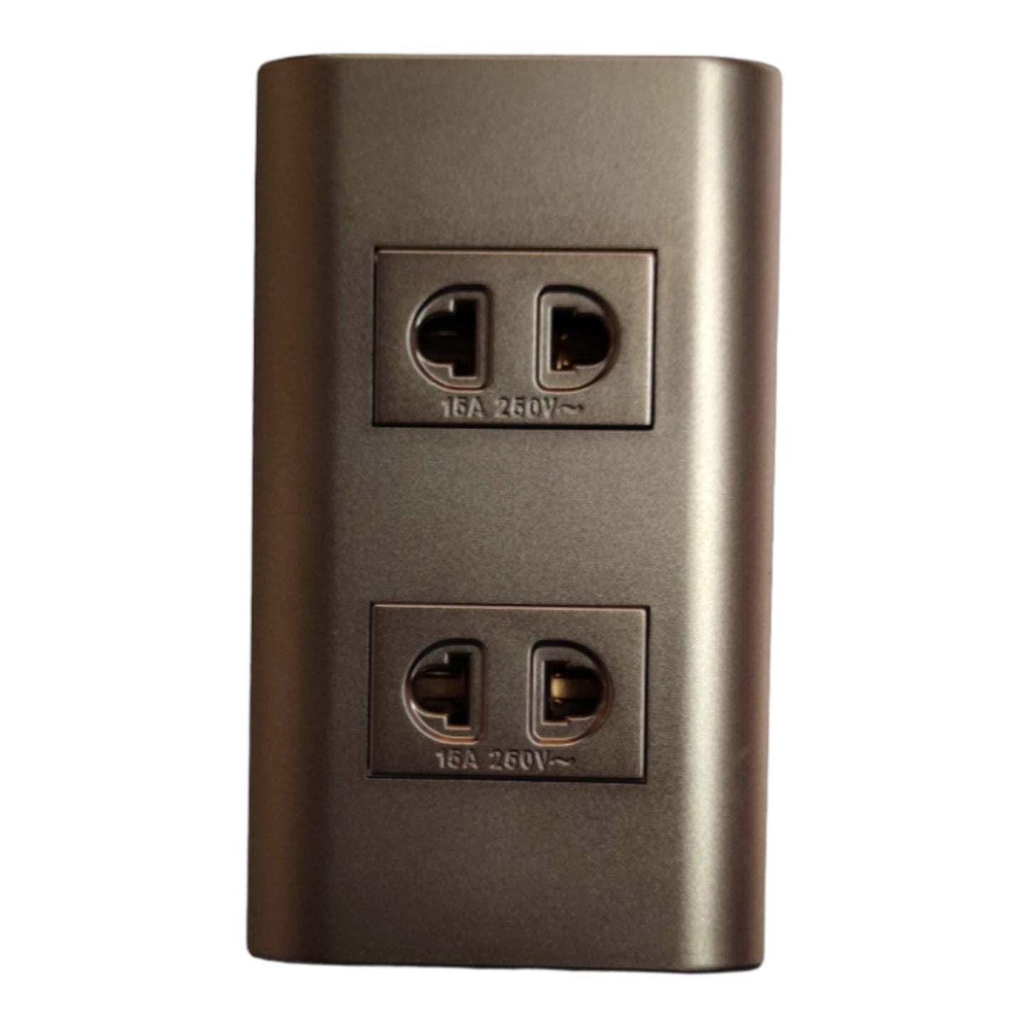 Royu 2 Gang Universal Outlet 15A 220V With Plate Cover Dark Wood Plano Series MDS113/DW