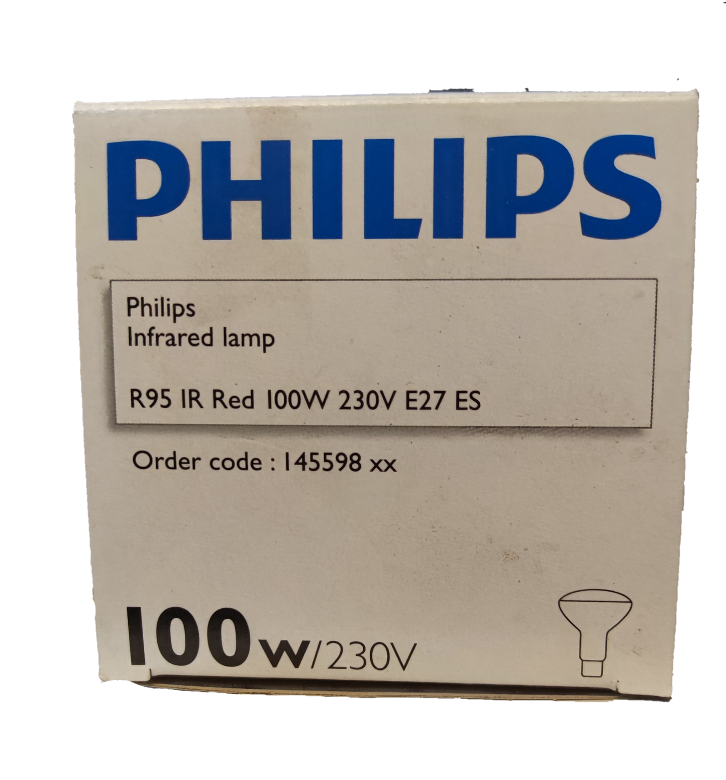 Philips 100W 240V E27 Infrared Lamp Red, Massage Lamp, Heat Lamp for Muscles