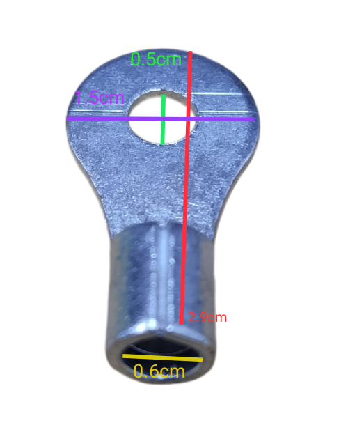 Local Terminal Lugs Ring Type Without Insulation 8mm (4Pcs + 4Pcs Free) , Ring Terminal Lugs,  Round Terminal Lugs