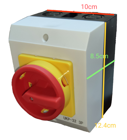 Grippes Isolator Switch 32A 3Pole 220V , Disconnect Switch 3 Pole 32A 220V,  Isolation Switch