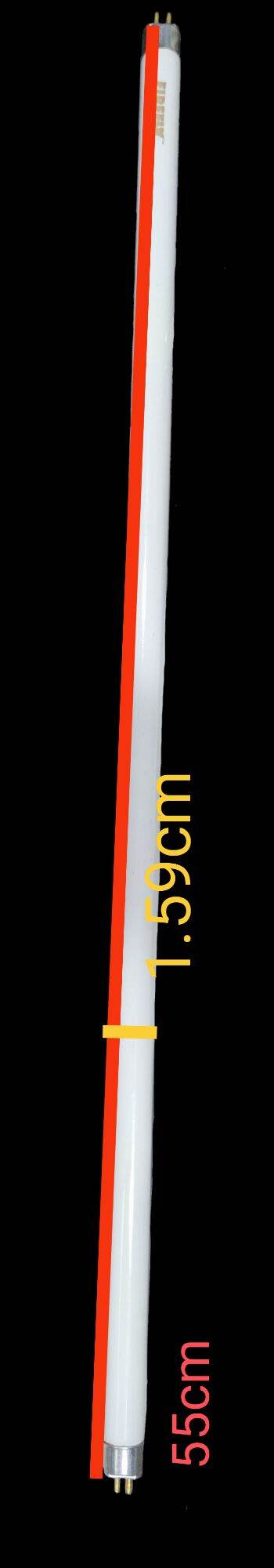 14W T5 fluorescent tube warm white from China measuring 59cm length and 55cm total size