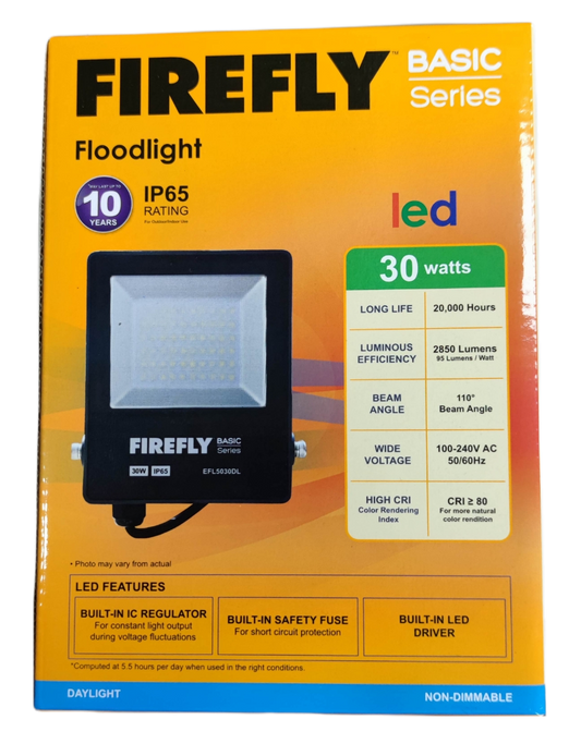 Firefly 30W LED Floodlight 220V Daylight with long life and high luminous efficiency for outdoor use