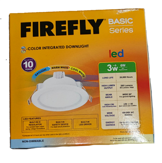 Firefly 3W LED ceiling light 220V Philippines with three color options for versatile lighting