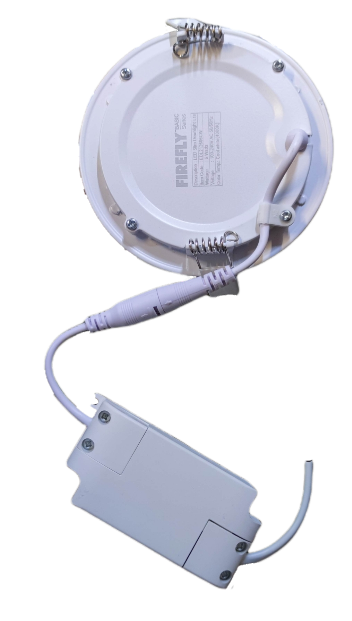 Firefly 6W LED round recessed downlight 120mm with easy connection for sleek ceiling installation