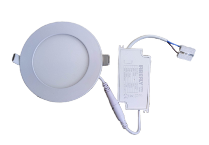 Firefly 6W LED round recessed downlight 120mm with slim design and attached driver for easy installation