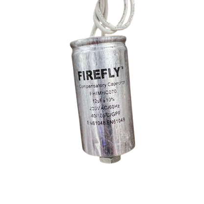 Firefly 70W metal halide capacitor 12uf with durable aluminum casing for efficient circuitry performance