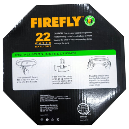 Firefly 22W Circular Lamp Fluorescent Tube G10q Daylight 6500K FC22/T9