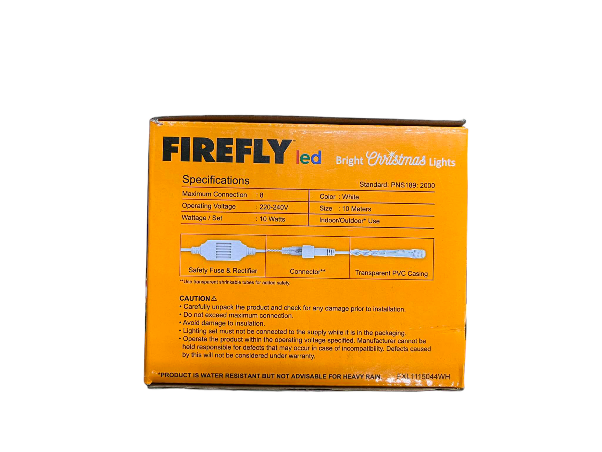 Firefly String Light 50 Meters 50W 220V in a bright orange box for festive lighting decorations