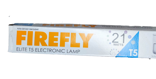Firefly Elite T5 Electronic Lamp packaging for T5 fluorescent fixture set 21W in daylight color temperature