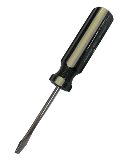 Rubicon Flat Head Screw Driver 907 75mm with black handle and metal shaft for hand tool use