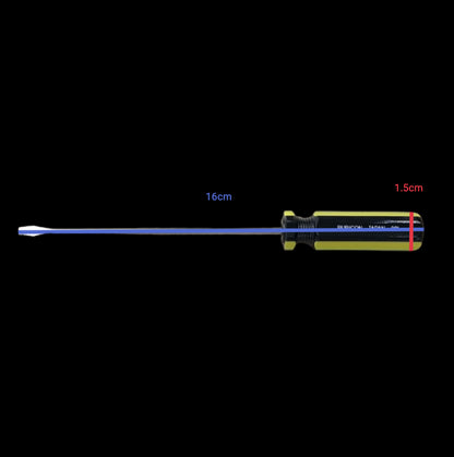 Rubicon Flat Screw Driver 901 100mm with black and yellow ergonomic handle and long metal shaft