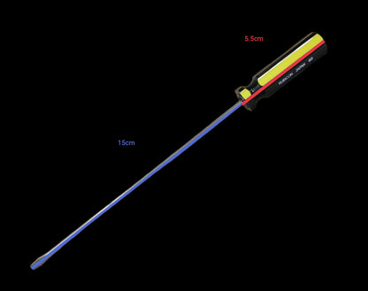 Rubicon Flat Screw Driver 901 150mm with long metal shaft and ergonomic black yellow handle