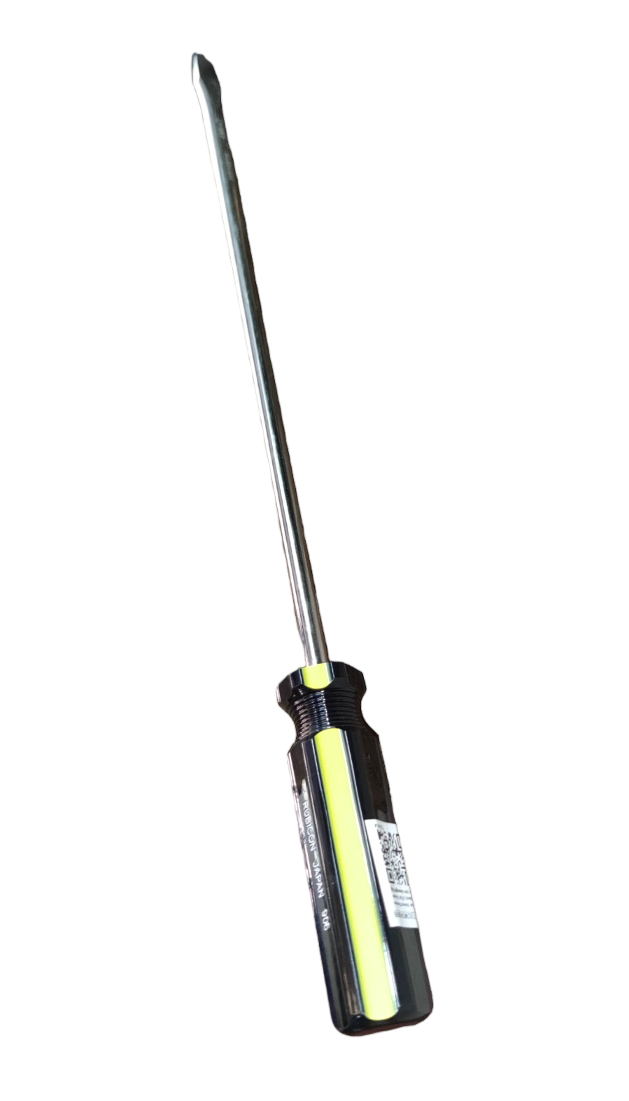 Rubicon Flat Screw Driver 906 300mm with black and yellow handle for precision fastening