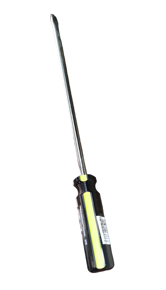 Rubicon Flat Screw Driver 906 300mm with black and yellow handle for precision fastening