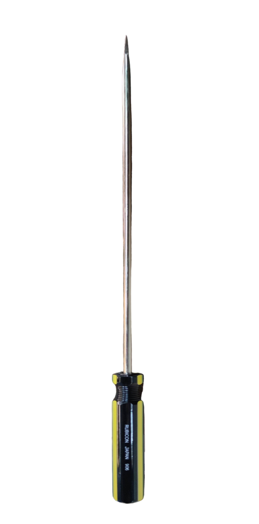 Rubicon Flat Screw Driver 906 300mm with black and yellow handle for precise hand tool use