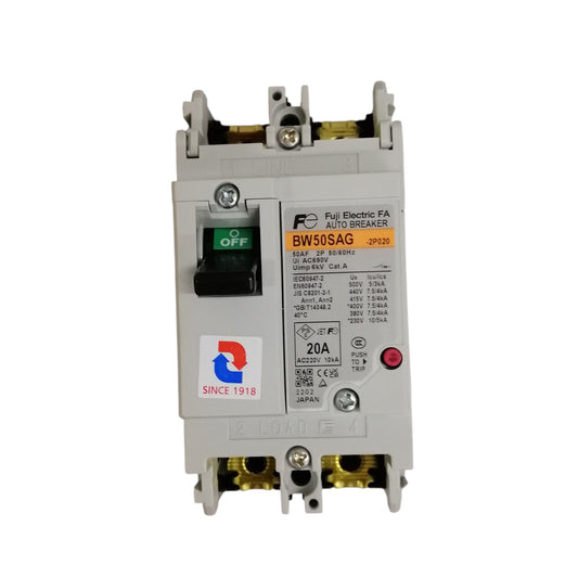 Fuji MCCB Molded Case Circuit Breaker BW50SAG-CE 20A 2Pole 