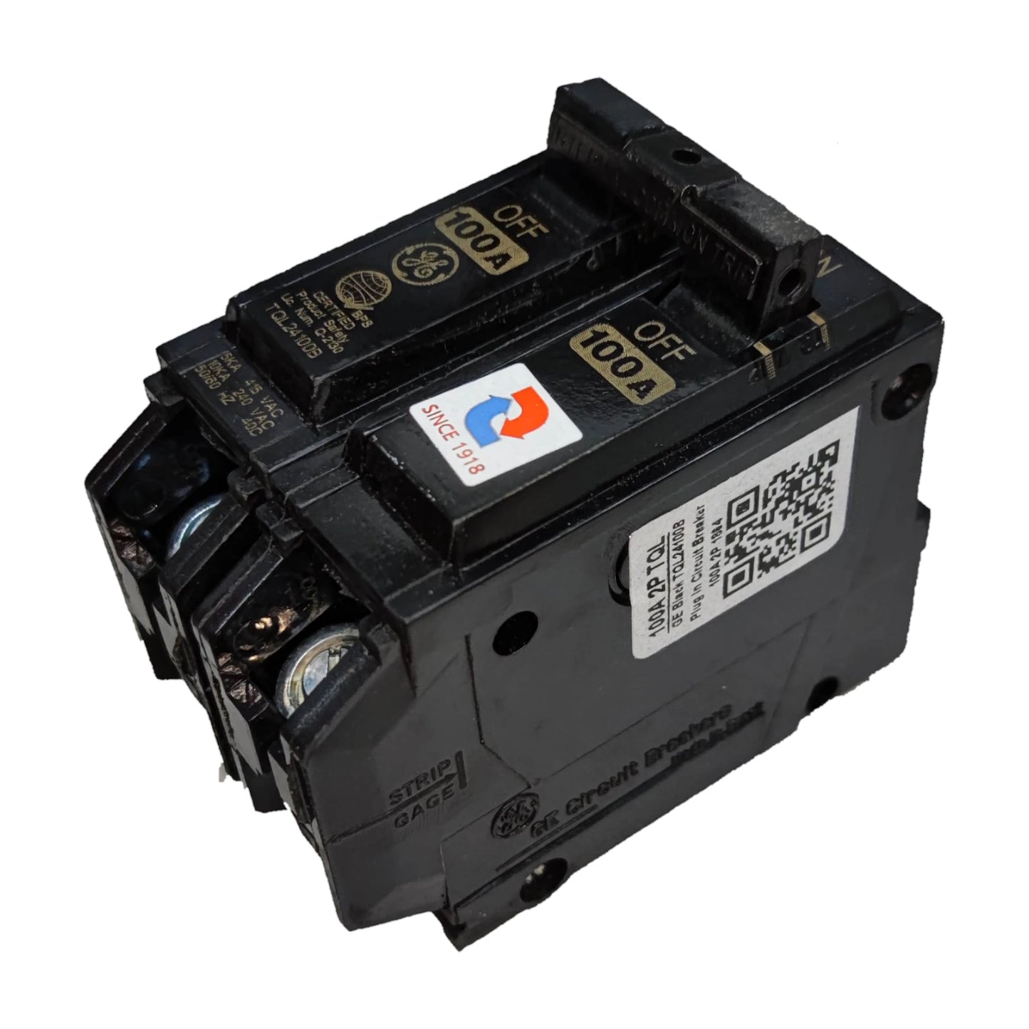 GE 100A circuit breaker TQL 10KAIC with dual poles for reliable electrical safety