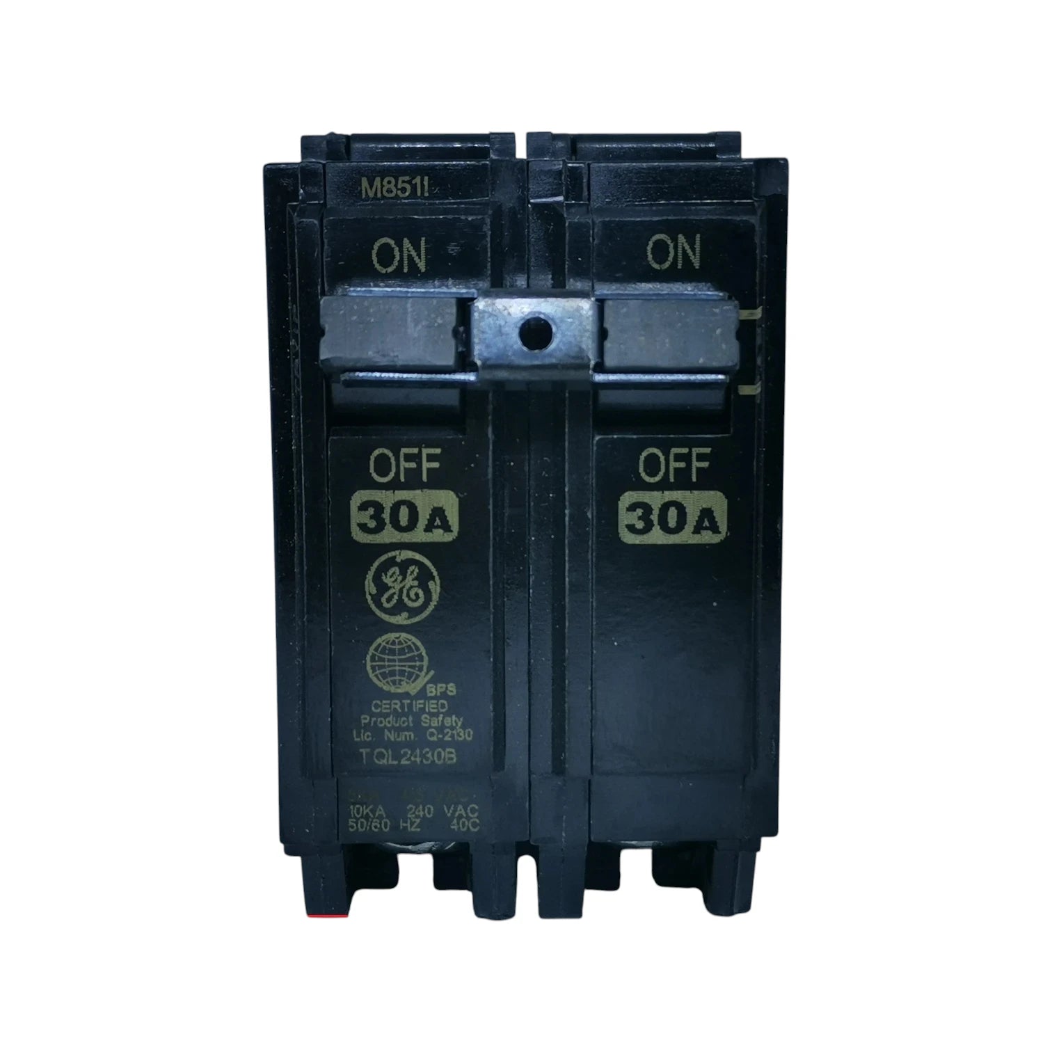 ABB 30A 2 Pole Single Phase Plug-in Circuit Breaker with ON and OFF Labels