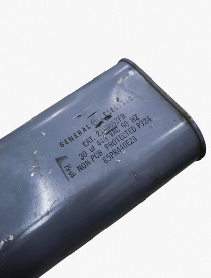 Refurbished GE 30uf 440VAC capacitor for electrical parts and circuitry applications