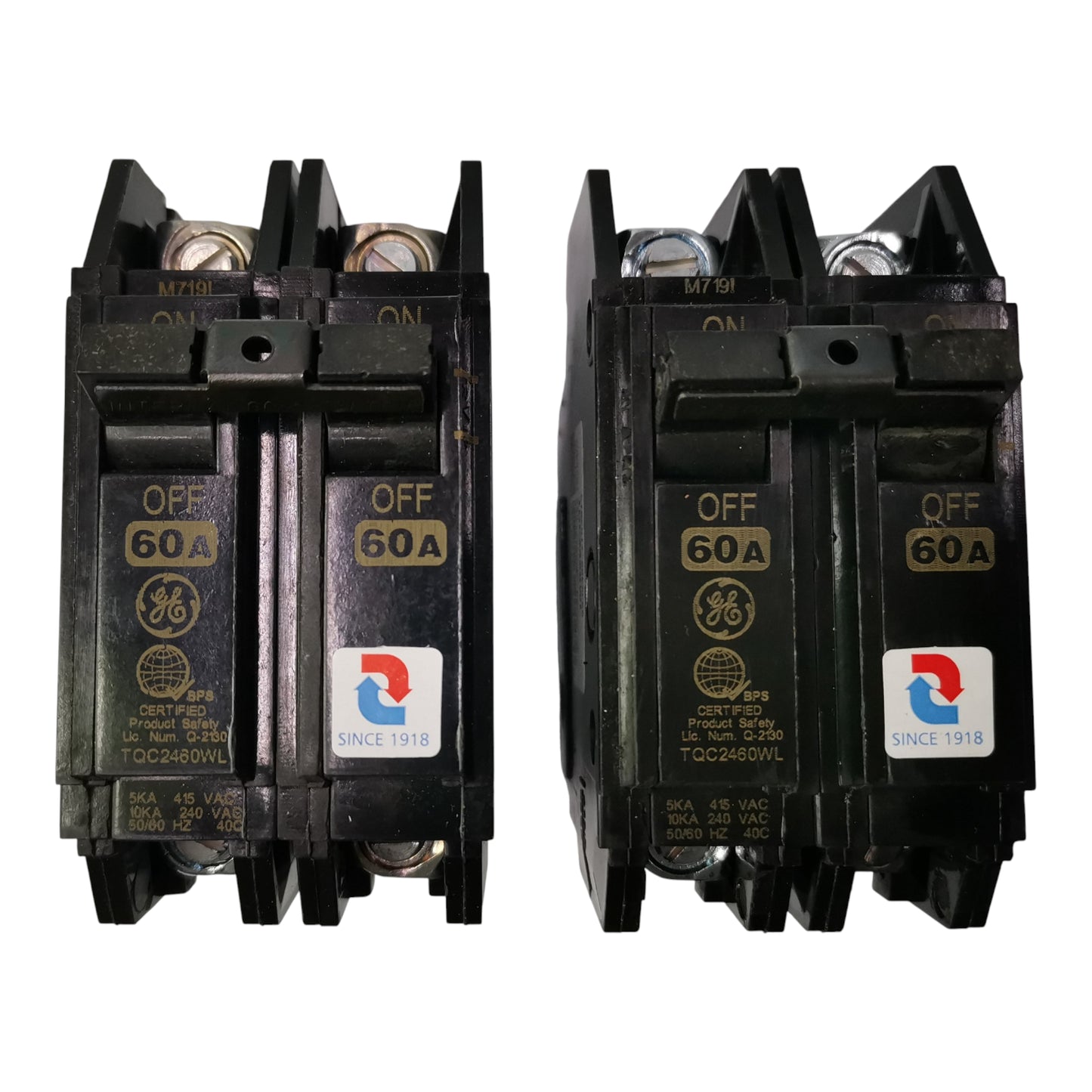 GE 60A Circuit Breaker 2 Pole TQC2460WL for protecting electrical systems and circuits