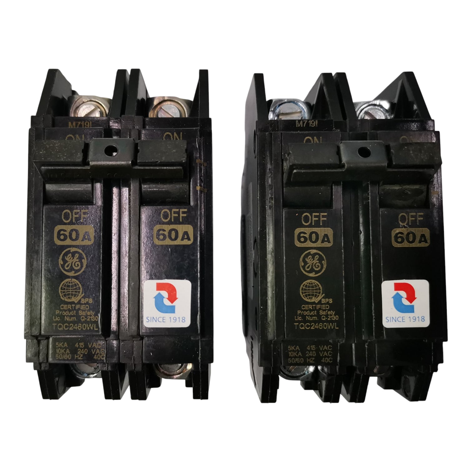 GE 60A Circuit Breaker 2 Pole TQC2460WL for protecting electrical systems and circuits