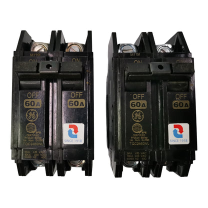 GE 60A Circuit Breaker 2 Pole TQC2460WL for protecting electrical systems and circuits