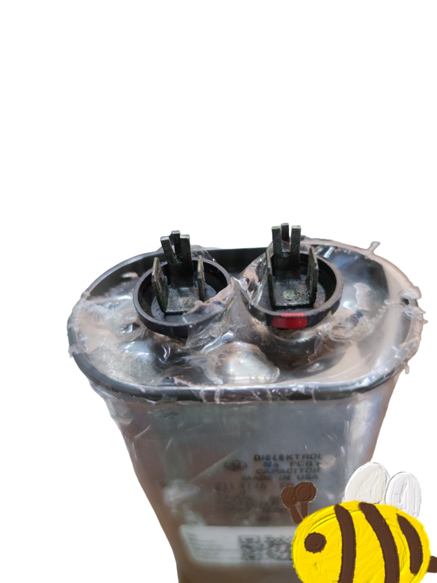 GE electrical circuitry part with dual connectors covered in protective plastic wrapping