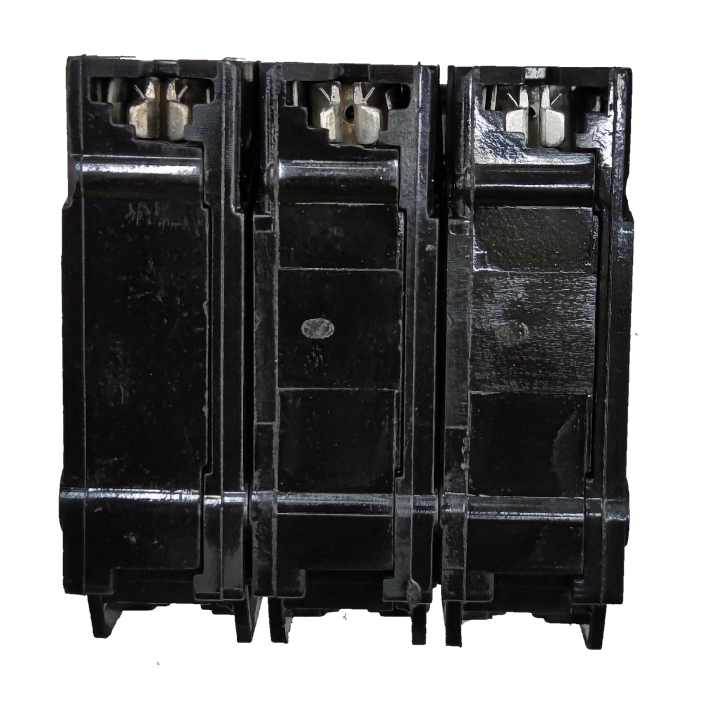 GE circuit breaker 15 amp 3 pole in black housing for reliable electrical protection and control