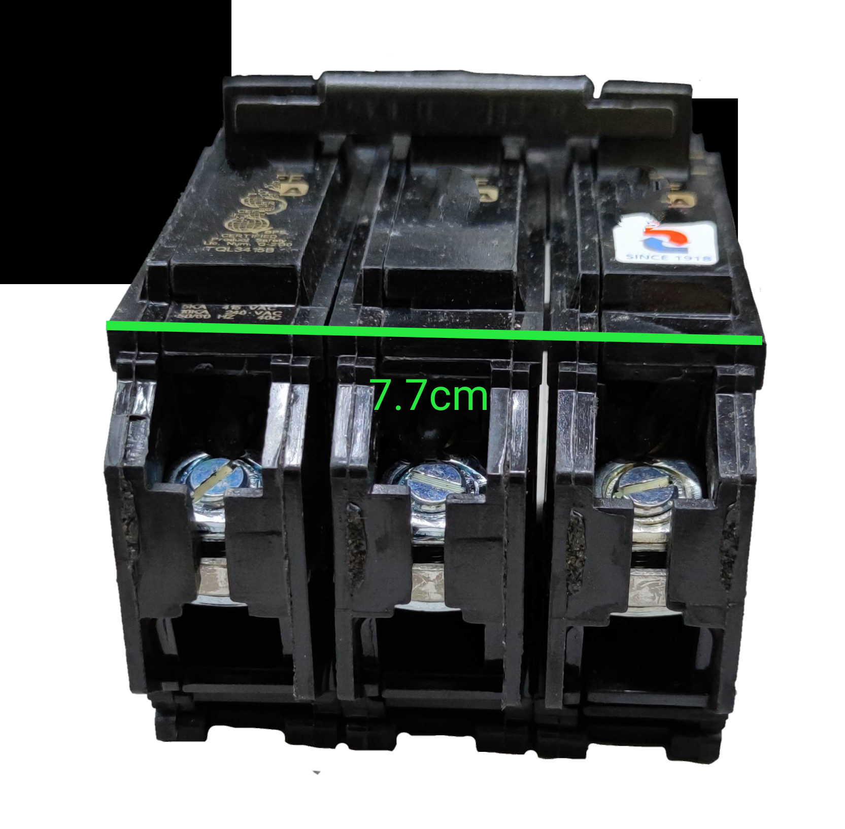 GE circuit breaker 15 amp 3 pole with three connectors for reliable electrical protection